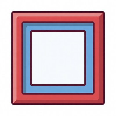 Red Blue Nested Square Frame