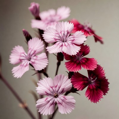Pink and Red Dianthus Flowers