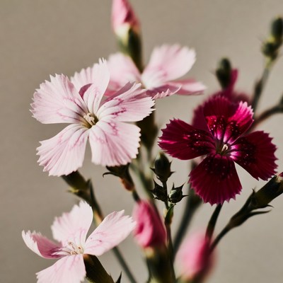 Pink and Red Dianthus Flowers