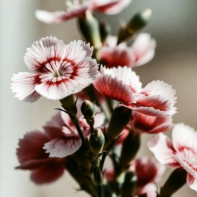 Pink and White Dianthus Flowers