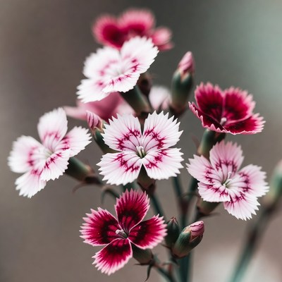 Pink and White Dianthus Flowers