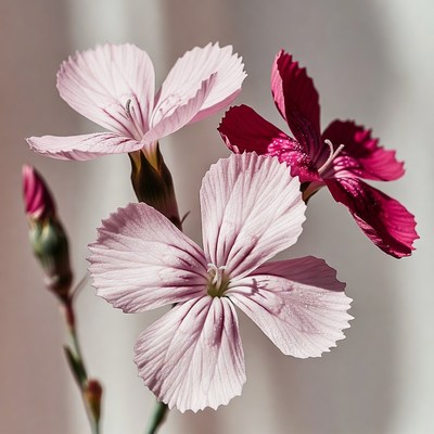 Pink and Red Dianthus Flowers