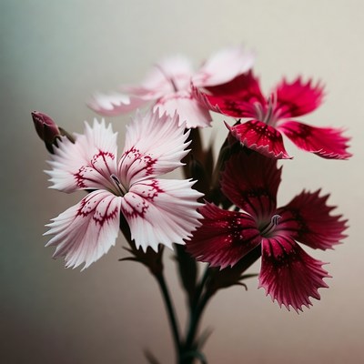 Pink and Red Dianthus Flowers