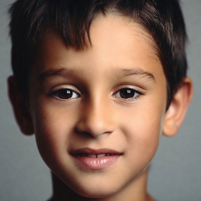 Young boy smiling close-up portrait