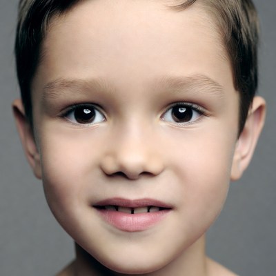 Young boy smiling portrait