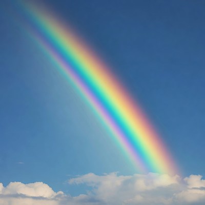 Vibrant Rainbow Over Blue Sky