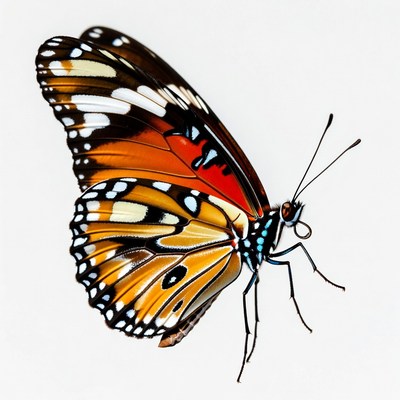 Orange Butterfly with White Spots