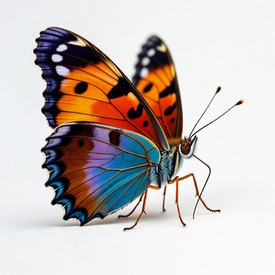Colorful Butterfly on White Background