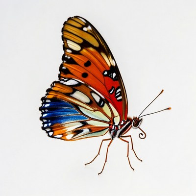 Colorful Butterfly on White Background