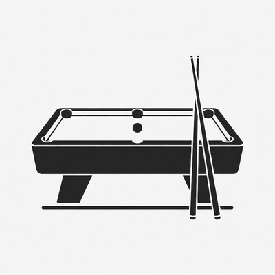 Pool Table with Cue Sticks