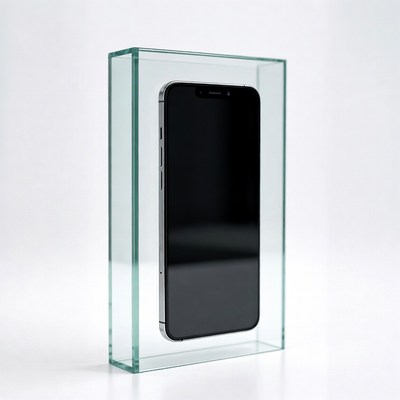 iPhone in Glass Display Case
