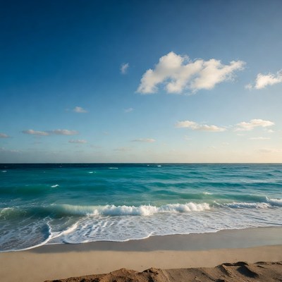 Turquoise Ocean Waves on Sandy Beach