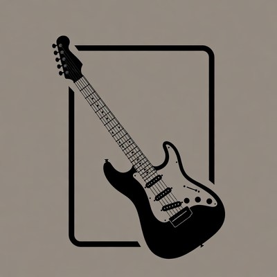 Black Electric Guitar Illustration