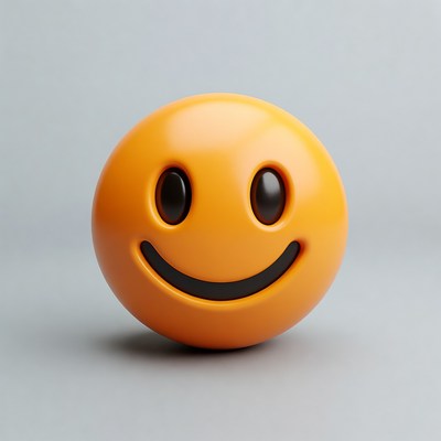 Smiling Orange Emoji Face