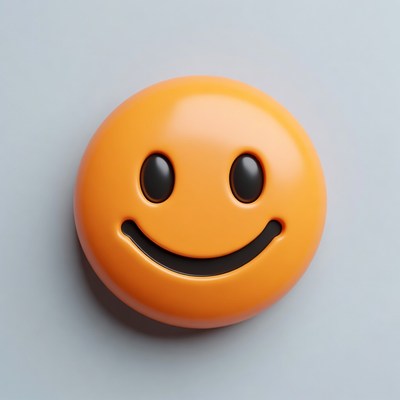 3D Smiling Orange Emoji