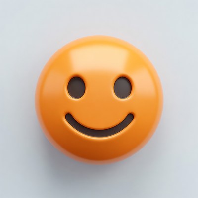3D Orange Smiley Face Emoji