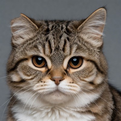 Tabby cat close-up portrait