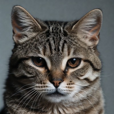 Tabby cat close-up portrait