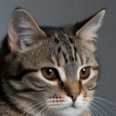 Close-up tabby cat portrait