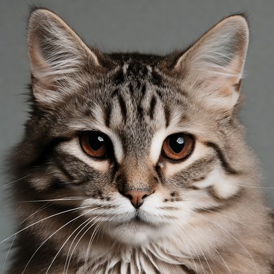 Close-up tabby cat portrait