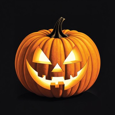 Jack-o'-lantern pumpkin on black background