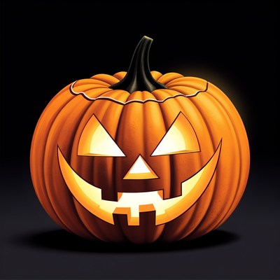 Jack-o'-lantern pumpkin with glowing face