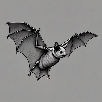 Flying bat illustration