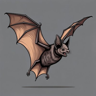 Flying bat illustration