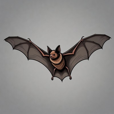 Flying bat illustration