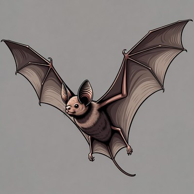 Flying bat illustration