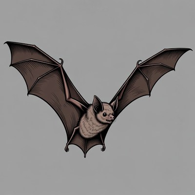 Flying bat illustration