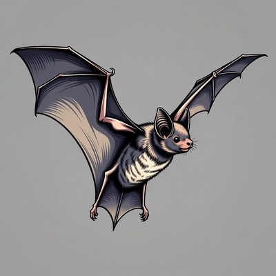 Flying bat illustration