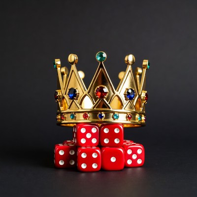 Golden Crown on Red Dice