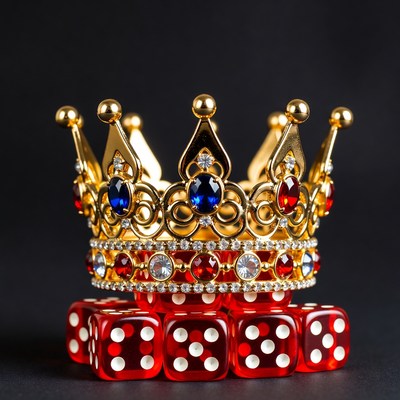 Golden Crown with Red Dice