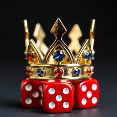Golden Crown with Red Dice