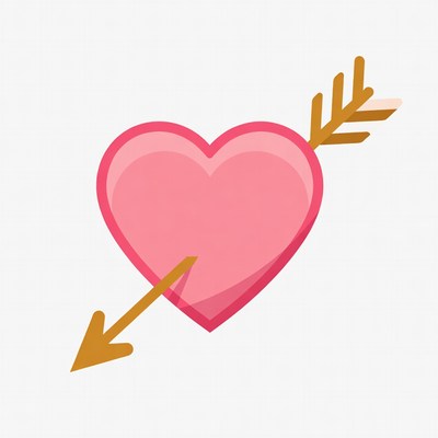 Pink heart pierced by arrow