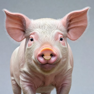 Pig with nose ring