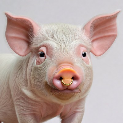 Pig with nose ring