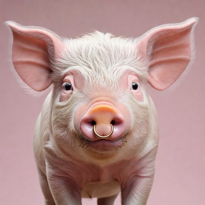 Pig with nose ring