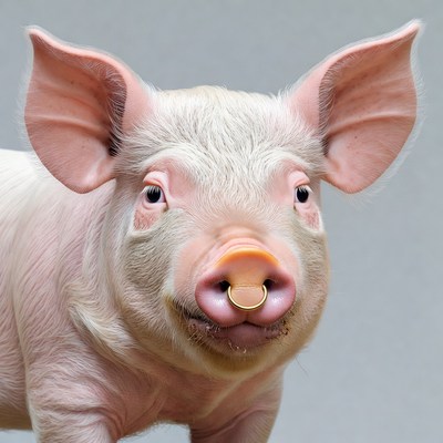 Pig with nose ring