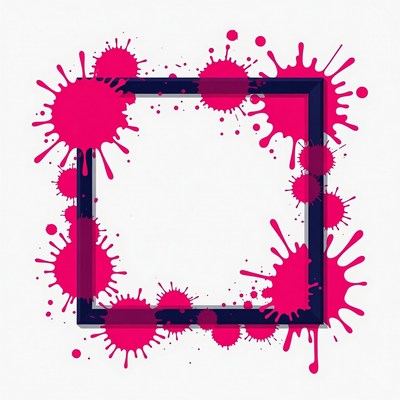 Pink Paint Splatter Frame