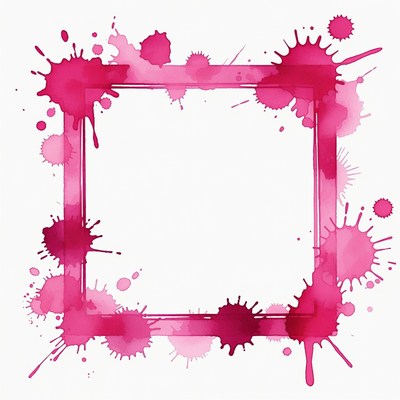 Pink Watercolor Splatter Frame
