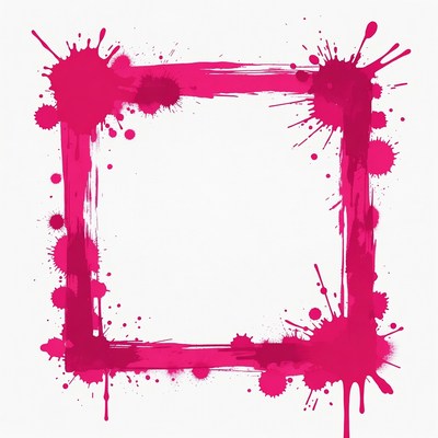 Pink Paint Splatter Frame