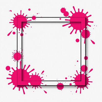 Pink Paint Splatter Frame