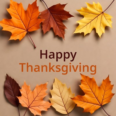 Happy Thanksgiving Autumn Leaves