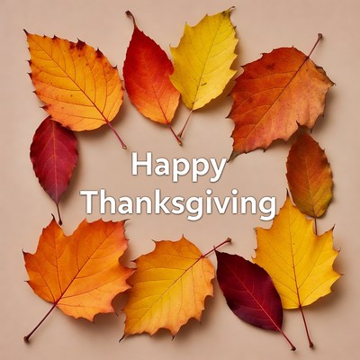 Happy Thanksgiving Autumn Leaves Frame