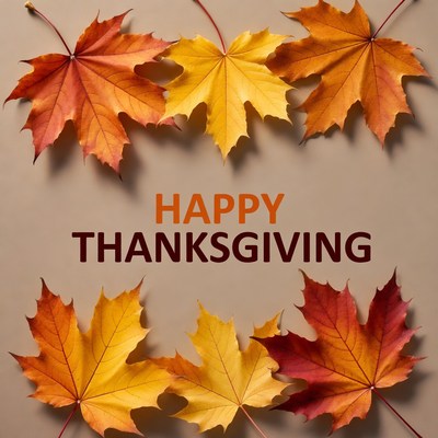 Happy Thanksgiving Autumn Leaves