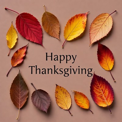 Happy Thanksgiving Autumn Leaves
