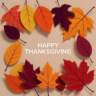 Happy Thanksgiving Paper Leaves