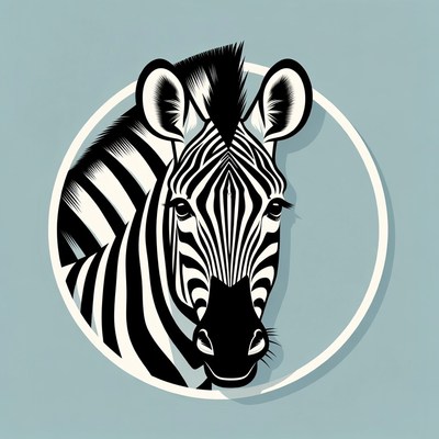 Zebra head in circle
